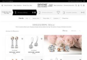 Buy Dangle and Drop Solitaire Earrings | Divine Solitaires - Buy Dangle and Drop Solitaire Earrings Featuring Stunning Divine Solitaires Hearts & Arrows Pattern in the Natural Diamond, Now Check Our Pair of Drop Solitaire Earrings with Lifetime upgrades and Buyback