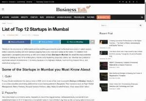 Screenshot of List of Top 12 Startups in Mumbai.
