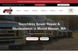 Trenchless Sewer Repair & Replacement in Mount Vernon, WA - Looking for a less-disruptive alternative to traditional sewer line repair or replacement? Call (360) 565-5175 to learn more about our trenchless sewer services in Mount Vernon, WA.
Trenchless sewer repair or replacement might be a possible option for you. This alternative to traditional sewer line services will limit disruption to your property and can be completed in just a couple of days.

Give us a call today to discuss your needs and learn more about the trenchless process.