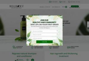 Hair growth thickening treatment for women | Regrowz - The long-awaited hair regrowth formula for women is finally here! The new and improved REGROWZ for women thickens and maintains your hair naturally.