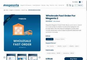 Magento 2 Wholesale Fast Order - Magento 2 Wholesale Fast Order helps customers to quickly products in the cart also customers can speedily search products using products name, model numbers, and many more parameters.