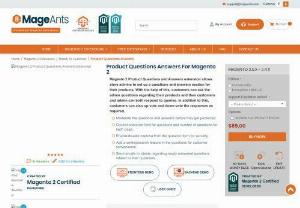 Magento 2 Product Question Answers - Magento 2 Product Question Answers helps customers to solve their doubts about the products by asking questions on the product page and also answers other product questions.
