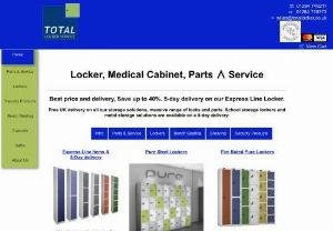 Total Locker Service - Free UK delivery on all our storage solutions,  massive range of locker locks and parts. School storage and metal storage solutions are available on a 5-day delivery.