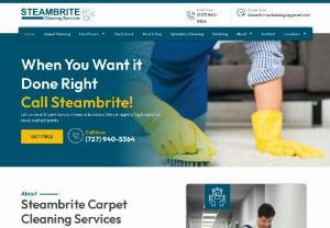 Steambrite Cleaning Services - Steambrite offers the following services:
Carpet Cleaning Services - Protect the investment in your home & the health of your family by regular carpet cleaning visits from our professionals.
Hardwood Floor Cleaning - Take care of your beautiful hardwood floors & they will give you years of enjoyment.
Tile & Grout Cleaning - Restore your tile & grout to it's original beauty by calling our experts.
Upholstery - We clean fabric and leather furniture, including mattresses.
Sanitizing Services
