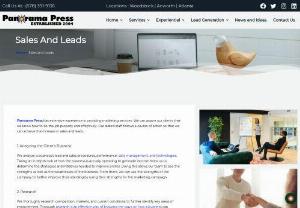 PANORAMA PRESS- Sales and Leads - Panorama Press has extensive experience in providing marketing services. We can assure our clients that we know how to do the job properly and effectively. Our skilled staff follows a course of action so that we can achieve the increase in sales and leads.