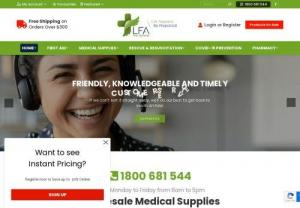 Wholesale and Bulk Medical Supplies in Australia - LFA First Response - We stock a wide range of first response products. Specialising in first aid kits, defibrillators, medical consumables, rescue and resuscitation products, we guarantee 100% customer satisfaction, quality assurance and an unbeatable use by date on all consumable products.