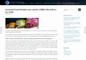 Canned Food Market is projected to grow at a CAGR of 2.86% - The rise in the awareness among the consumers regarding food and environmental safety is leading to the growing demand for biopesticides and is creating opportunities for the canned food market players of the crop protection chemicals in the forecasted period.