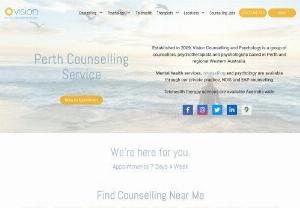 Vision Counselling - Our Perth based counsellors & psychologists treat depression, anxiety, stress & relationship issues in community & corporate settings. Contact us for help.