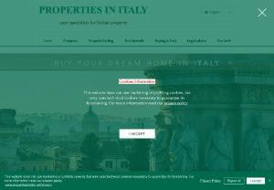 Properties in Italy - Properties in Italy is a licensed estate agency founded to offer our clients a complete, safe and satisfactory purchasing experience. Properties in Italy can assist you in finding your dream home in Italy. Our mission is to provide our clients with the highest level of service by operating with honesty, integrity and professionalism.