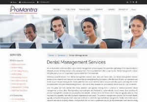 Healthcare Denial Management Services for Medical Claims USA - Our Healthcare Denial Management Service tracks every denied medical claim and reports this by payer, by CPT, by physician and by diagnosis | Promantra Inc