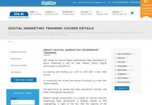 Digital marketing internship training - DLK CDC provides best Digital marketing internship training for the students. You will study all concepts of SEO in this training.
