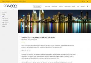 Intellectual Property Valuation Methods | CONSOR - How to value intellectual property using the correct method. CONSOR specializes in IP valuation, licensing, litigation, and transactions.