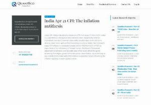 India Apr - 21 CPI: The inflation antithesis - We continue to expect CPI inflation to moderate towards 5.0% in FY22 from 6.2% in FY21 as expectation of normal monsoon/ bumper harvest, likelihood of downward adjustment in fuel taxes, and favorable base effect would offset the upside emanating from higher global commodity prices.