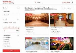 Best Kalyana Mandapams in Chennai- Menu, Price, Availability - Find List of Best Kalyana Mandapams in Chennai. Check Prices & Availability, Reviews, Pictures, Capacity, Contact info & More.