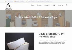 Double Sided HDPE-PP Adhesive Tape - Saroi Tapes - Double sided HDPE-PP adhesive tape are best recommended for splicing two similar or dissimilar webs. It comes with modified rubber/hotmelt adhesive and works under heavy web tension and high temperature.