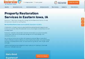 Restoration 1 of Eastern Iowa - At Restoration 1, we know how a much is at stake and we believe it is our mission to restore your home from disasters such as water, fire damage and mold damage. Satisfaction guaranteed - and the most experienced and knowledgeable team in the restoration business.
