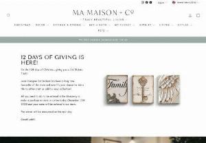 Ma Maison + Co - A fine home decor and lifestyle items store where shoppers can find the perfect finishing touches they've been looking for - in a warm and welcoming atmosphere, where customers are treated like family.