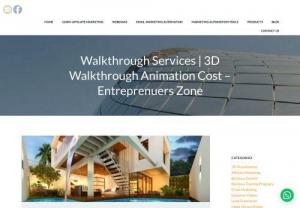 Walkthrough Services | 3D Walkthrough Animation Cost - Entreprenuers Zone - 3D Walkthrough Animation Cost In India -
Looking to make 3D Walkthroughs for your projects , well you have landed on the right post . This blog post will give you clarity on how much 3D Walkthrough Animation Will Cost In India .

We are a team of 3D Visualization Experts working with diverse genre of of 3D Animation Projects . W

We have been working with Construction and Engineering Companies for past 20 Years .
