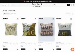 Home Cushions - Cushions Online in Pakistan - Decorate your sofas and beds in branded home cushions from BuyZilla. Get up to 70% OFF online on our home cushions collection. Shop cushions online in Pakistan now!