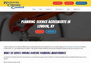Service Agreements Plumbing Laurel County | Kentucky Climate Control - Annual plumbing maintenance is one of the most important investments you can make for your home or business. Taking the time to have your fixtures and your plumbing system inspected regularly will help reduce your chances of experiencing unexpected issues. Our experts will make sure your plumbing system continues to work efficiently so you can avoid unnecessary repairs or replacements-and have the time to focus on more important priorities!