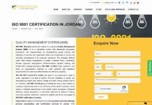 ISO 9001 Certification consultants in Jordan | Topcertifir - ISO 9001 is the globally recognized standard for the Quality Management of businesses. It prescribes controls for those activities that have an effect on the environment. These include the use of natural resources, handling and treatment of waste and energy consumption. We are one of the handful professional consulting companies with global customer and provide hassle free certification process. We keep the entire certification process simpler making the certification cost affordable.