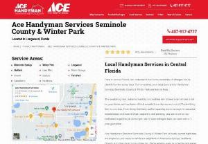 handyman in altamonte springs fl - Ace Handyman Services is a full-service home repair, improvement and maintenance company. We specialize in projects around your home ranging from general repairs to complete remodels. There is no job too small for our professional Craftsmen.