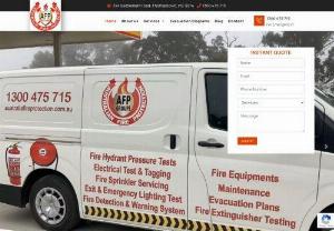 Australia Fire Protection - Australia Fire Protection is provider of high quality fire equipment services in Melbourne. We're based in Melbourne, servicing the CBD, North West and inner suburbs. Australia Fire Protection AFP Groups work hard to build trust and strengthen relationships with our clients. We also specialize in design, installation, servicing for all fire protection and essential services we are a complete one stop fire safety company services.