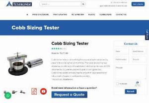 Are You Looking for Cobb Sizing Tester Manufacturer Company - If you are looking to Cobb Sizing Tester Manufacturer Company, then you have come at the right place. Testronix Instruments is a one of the Cobb Sizing Tester Manufacturer, Suppliers in India. 
Contact our expert for more information about Cobb Sizing Tester Buy online from testronixinstruments.com.