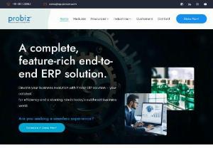Probiz ERP - Best ERP Software for Pharma and Manufacturing Industry - Looking for a Pharmaceutical manufacturing ERP software? PROBIZ ERP is a leading ERP Software provider for Pharma, Chemical, Food & Beverages, Paints, Cosmetics, Personal care & more industries.