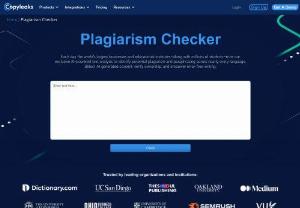 Plagiarism Checker - The Copyleaks plagiarism checker is a comprehensive and accurate solution that helps teachers, students, SEO writers, publishers, bloggers, and anyone creating original content online check for plagiarism and duplicate content. The Copyleaks anti-plagiarism solution can be integrated with your website or platform with our API. It is easy to avoid plagiarism and receive reports about the duplicate text so your work will be completely original.