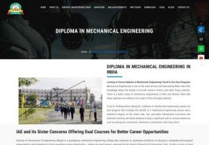 Diploma in Mechanial Engineering - If you're thinking about opting for a diploma in mechanical engineering, pursue our dual program that includes the benefit of a mechanical engineering course and a bachelor's degree at the same time. Our up-to-date educational curriculum and extensive training will allow students to play a significant role in various industries, such as aerospace, automotive, electronics, automation, and many more.