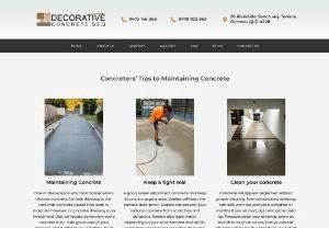 Concreters' Tips to Maintaining Concrete - Follow our concreters' tips to keep your driveway looking new every day. These tips also work for those who have concrete with decorative stenciling or stamping.