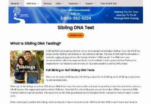 Sibling DNA Testing - Half sibling DNA test - $129. Can test brother and brother, sister and sister, or brother and sister. 100% accurate. Results in 2 days.