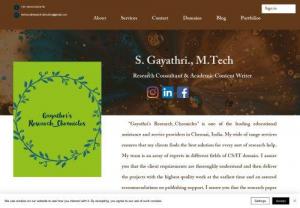 Gayathri's Research_Chronicles - I offers writing service for PhD scholars at the lowest price