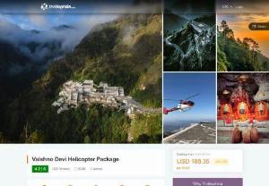 Vaishno Devi Helicopter Package Highlights - Nestled in the beautiful Trikuta Mountains lies the ancient cave temple and the divine shrine of Mata Vaishno Devi. A helicopter ride to the temple from the Katra Village is the most convenient option to visit the temple.