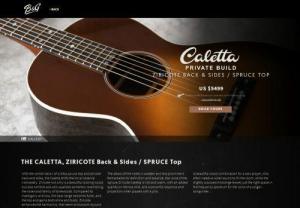 vintage electric guitar brands - With the combination of a Sitka spruce top and ziricote back and sides, the Caletta shifts the tonal balance noticeably. Ziricote not only is a beautiful looking wood, but also exhibits acoustic qualities somehow resembling the rosewood family of tonewoods.