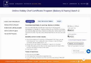 Online Hobby Chef Certificate Program (Bakery & Pastry) - Chef IICA - IICA offers a wide range of online hobby chef certificate programs in bakery and pastry. Learn everything from cooking world cuisines to baking bread and decorating cakes and much more. We ranked the best institute for online baking and culinary classes. We offering online courses for aspiring chefs who want to learn the intricacies of cooking and baking from the comfort of their own homes. Join today for the best classes online for cooking and baking in India. Learn cooking from the best...