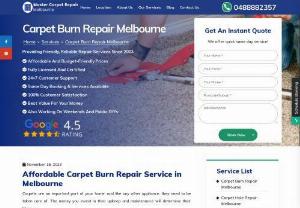 Avail Affordable Carpet Burn Repair Services in Melbourne - Master Carpet Repair Melbourne provides reliable and quality carpet repair services across Melbourne. Our prices are extremely customer-friendly and economical. contact us now!