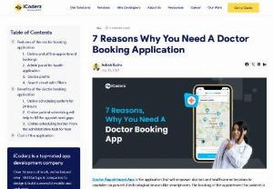 7 Reasons Why You Need A Doctor Booking Application - If you want to take advantage to the doctor booking application, you connect with our development team at iCoderz Solutions. We have the readymade solutions available for the doctor booking appointment app.