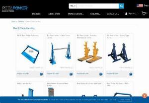 Buy Reel and Cable Handling Equipments Online from ReelPower Industrial - We carry the largest fleet of high-standard cable and reel handling equipment in the USA with an option to buy online. Visit our site and find various types of equipment that you are looking for like mobile reel transporter, cable reel roller platform, reel transport cradle, reel jacks, etc