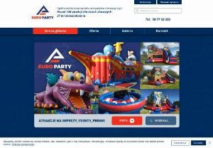 EuroParty - Atrakcje na Imprezy - Rental of attractions for corporate and promotional events. We are one of the first companies in Poland that provide entertainment and recreational services with the use of various equipment. We have several hundred devices,  including inflatable slides and castles,  inflatable playgrounds and obstacle courses,  Rodeo simulators,  Cymbergaje,  XXL table football,  cows for milking,  Boxers,  hammer force gauge,  Eurobungee,  Bungeerun and many others.