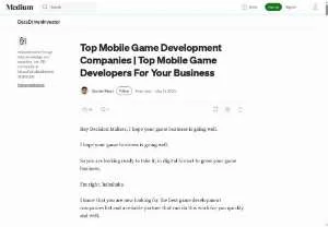 Screenshot of Top Mobile Game Development Companies