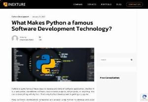 What Makes Python a famous Software Development Technology? - What are the python Development's key benefit and what advantage you get when you choose to go with Python Development? If you are looking for any Python Development Company, you can contact INEXTURE, and they will help you with your Python Development project.
