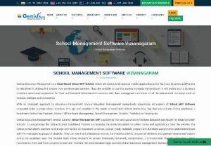 Education Management ERP Software Vizianagaram - Genius Education Management System, School ERP Software is a comprehensive School Management Solution that permits you to all school processes, like admission, attendance, transportation, and more from one place.