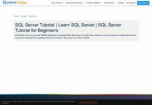 sql server tutorial - SQL Server is the most popular RDBMS developed by Microsoft. SQL Server can run on the cloud, Windows, Linux and Docker containers. SQL Server supports the standard SQL language ANSI SQL as well as T-SQL as per SQL Server Tutorial.