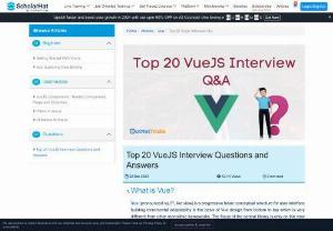 Vue js interview Questions - Vue (pronounced /vju?/, like view) is a progressive basic conceptual structure for user interface building incremental adaptability is the basis of Vue design from bottom to top which is very different from other monolithic frameworks. The focus of the central library is only on the view layer with which the integration and pick up with other libraries or an existing project becomes easy.