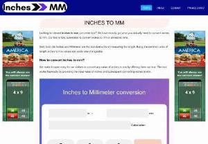 Inches to MM Converter {Inches to Millimeters Calculator} - Find here How to convert inches to MM; inches to Millimeters Conversion Chart Table. Use this inches to MM Calculator to convert any Number inches to mm Conversions.
