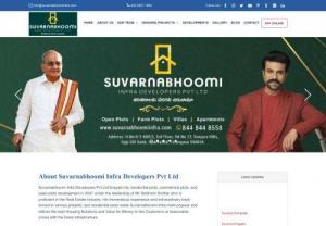 open plots for sale in Hyderabad | suvarnabhoomi infra Developers - Suvarnabhoomi Infra Developers Pvt Ltd forayed into residential plots, industrial plots, and open plots improvement in 2007 below the management of Mr. Bollineni Sridhar who's gifted withinside the Real Estate Industry. His exceptional enjoy and awesome song document in diverse projects, and home plots made Suvarnabhoomi infra greater famous and supply the exceptional Housing Solutions and Value for Money to the Customers at affordable expenses with the greatest infrastructure.