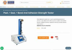 Are You Looking for Peel Strength Tester Manufacturers in India? - If you are looking to Peel Strength Tester Manufacturers Company, then you have come at the right place. PRESTO is a one of the best manufacturers and supplier of Peel Strength Tester.
Contact our expert for more information about Peel Tester Buy online from www.prestogroup.com.