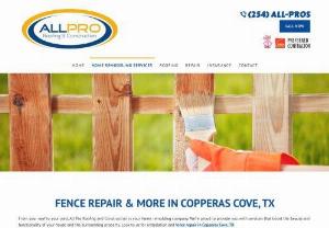 fence repair copperas cove tx - If you are searching for the best full-service construction repairing company then contact All Pro Roofing and Construction in Killeen, TX. To find out more visit our site.